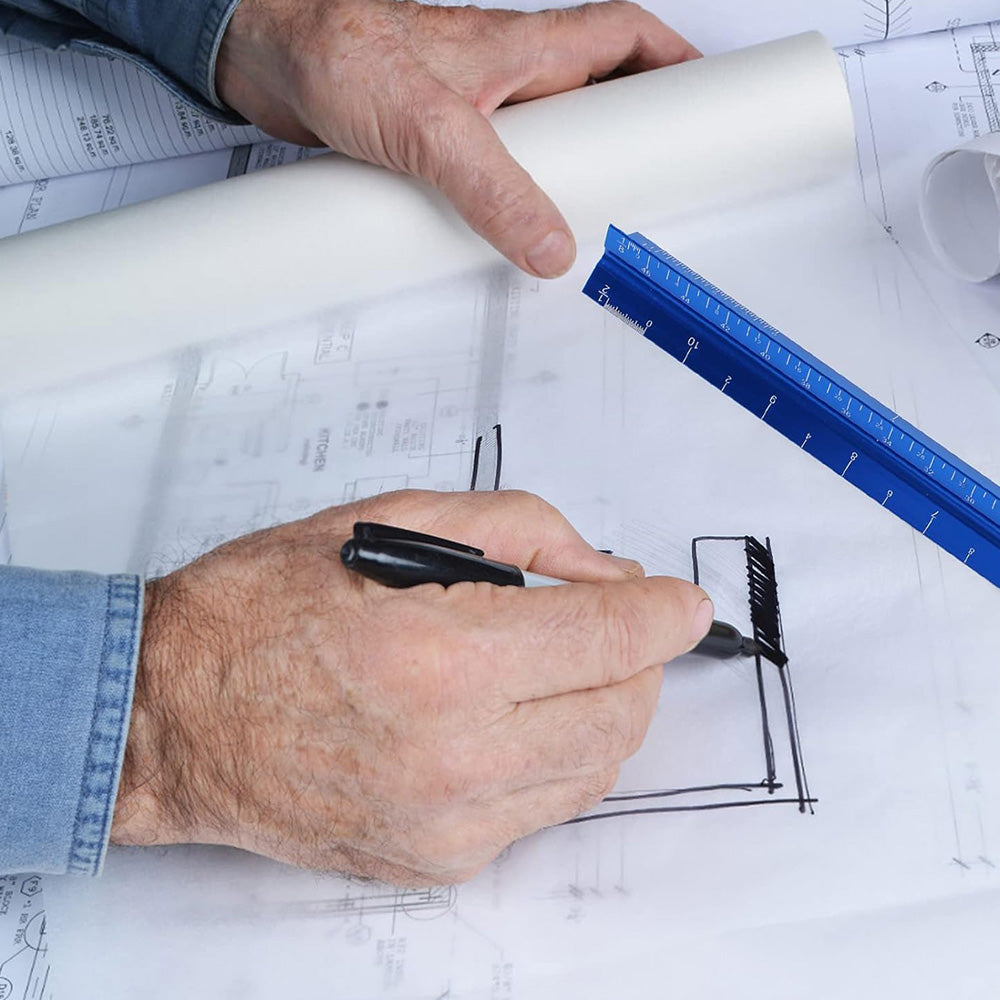 Aluminum Triangular Scale Ruler for Architects and Engineers