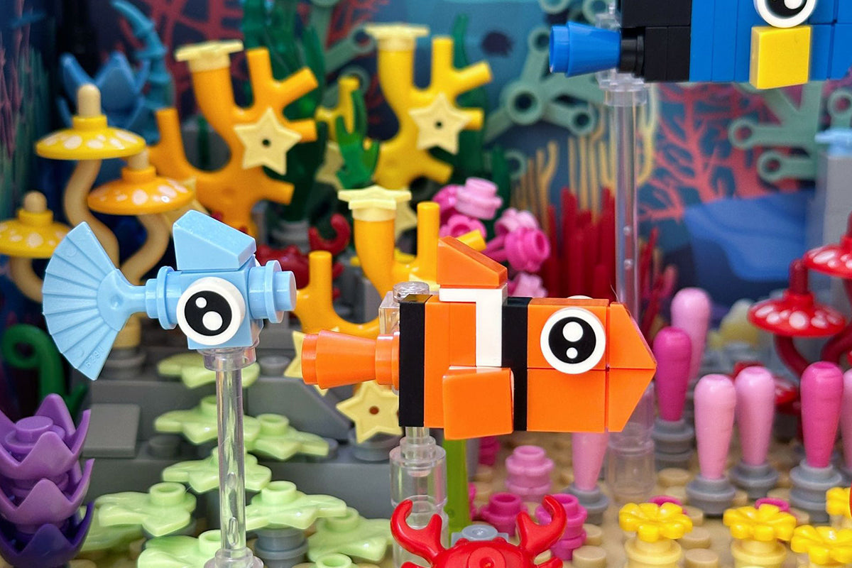 570pcs Lighting Aquarium Building Blocks Fish Tank Building Block Set