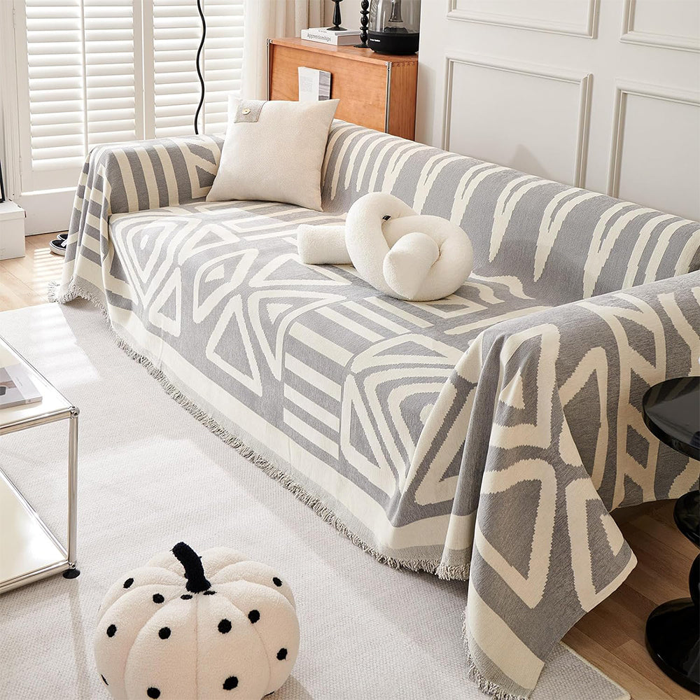 Boho Plaid Sofa Cover