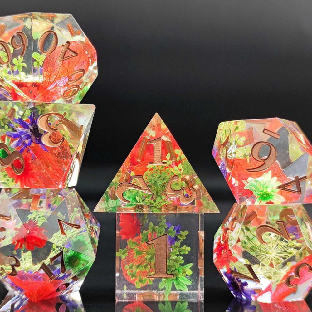 Enchanted Starlight 7 Dice Precision Edged Set for RPG DND Tabletop Game
