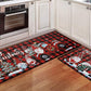 2PCS Christmas Floor Mats Set Non Slip Kitchen Rug for Bathroom Living Room Doorway
