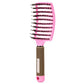 Detangle Nylon Boar Bristle Brush Head Scalp Massage Comb For Fine Hair