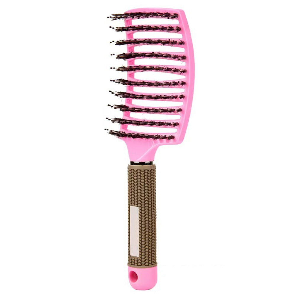 Detangle Nylon Boar Bristle Brush Head Scalp Massage Comb For Fine Hair
