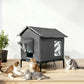 Cat House Indoor Outdoor Insulated Shelter for Small to Medium Cats-Grey