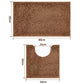 2 Piece Absorbent Bathroom Mat and U Shape Toilet Rug Set