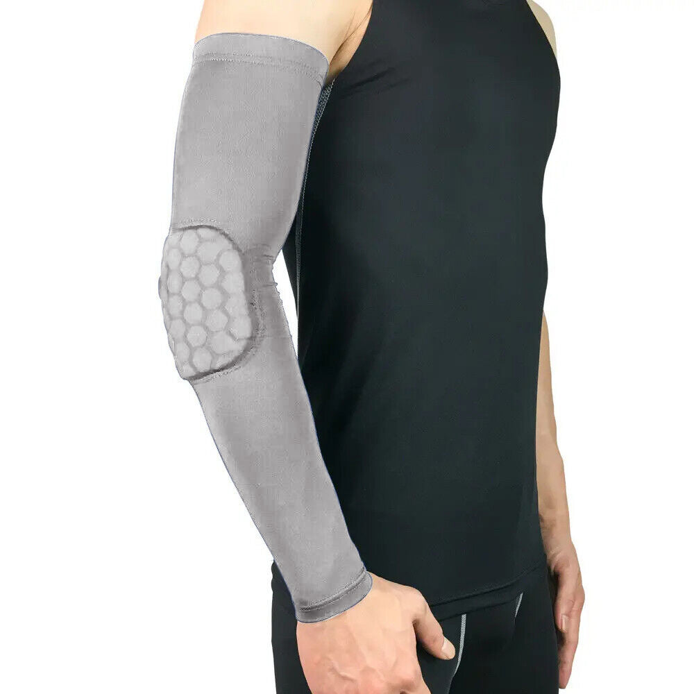2Pcs Elbow Brace Compression Sleeve with Honeycomb lining for Tennis Weightlifting Golf-Grey
