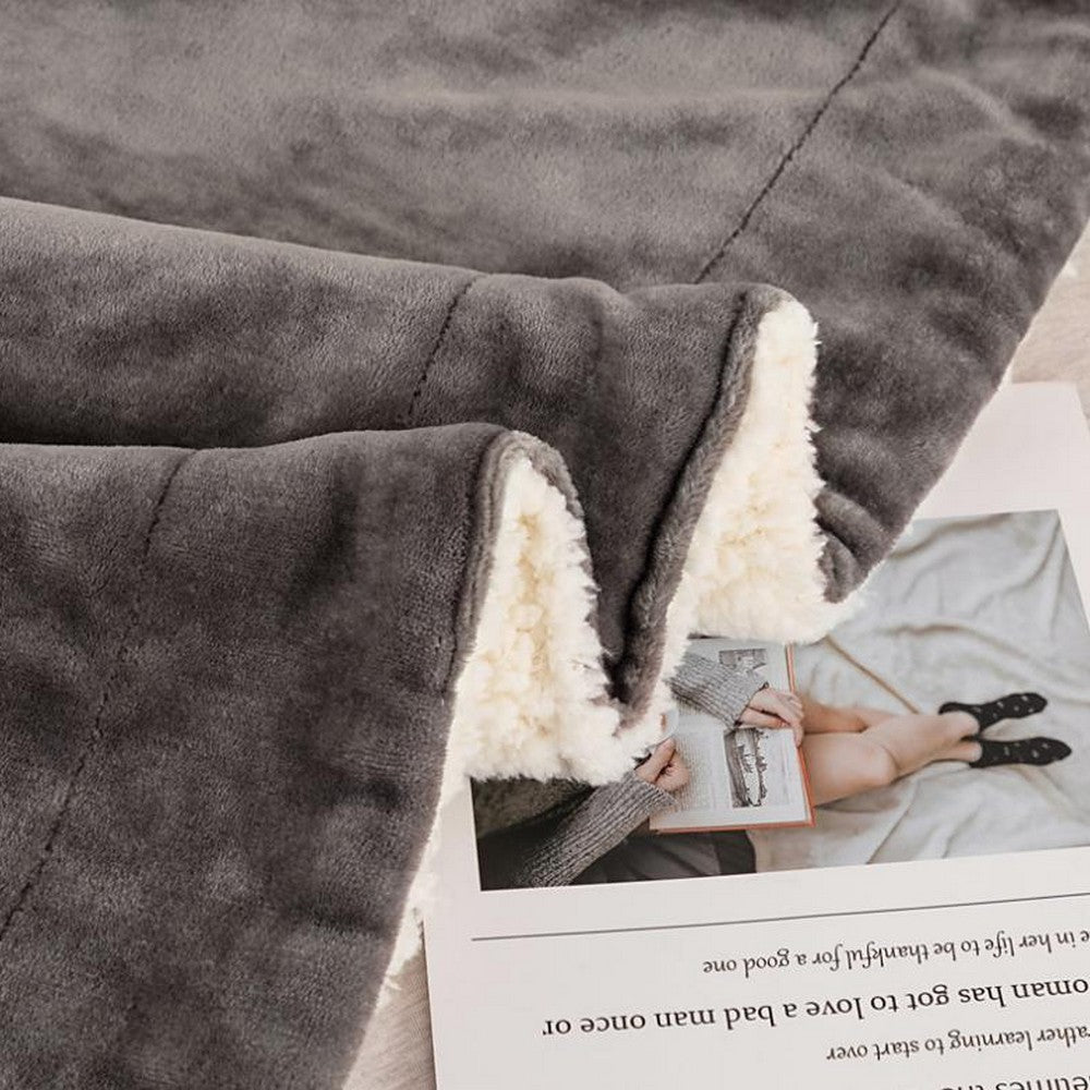 Reversible Plush Faux Mink Sherpa Lambswool Blanket