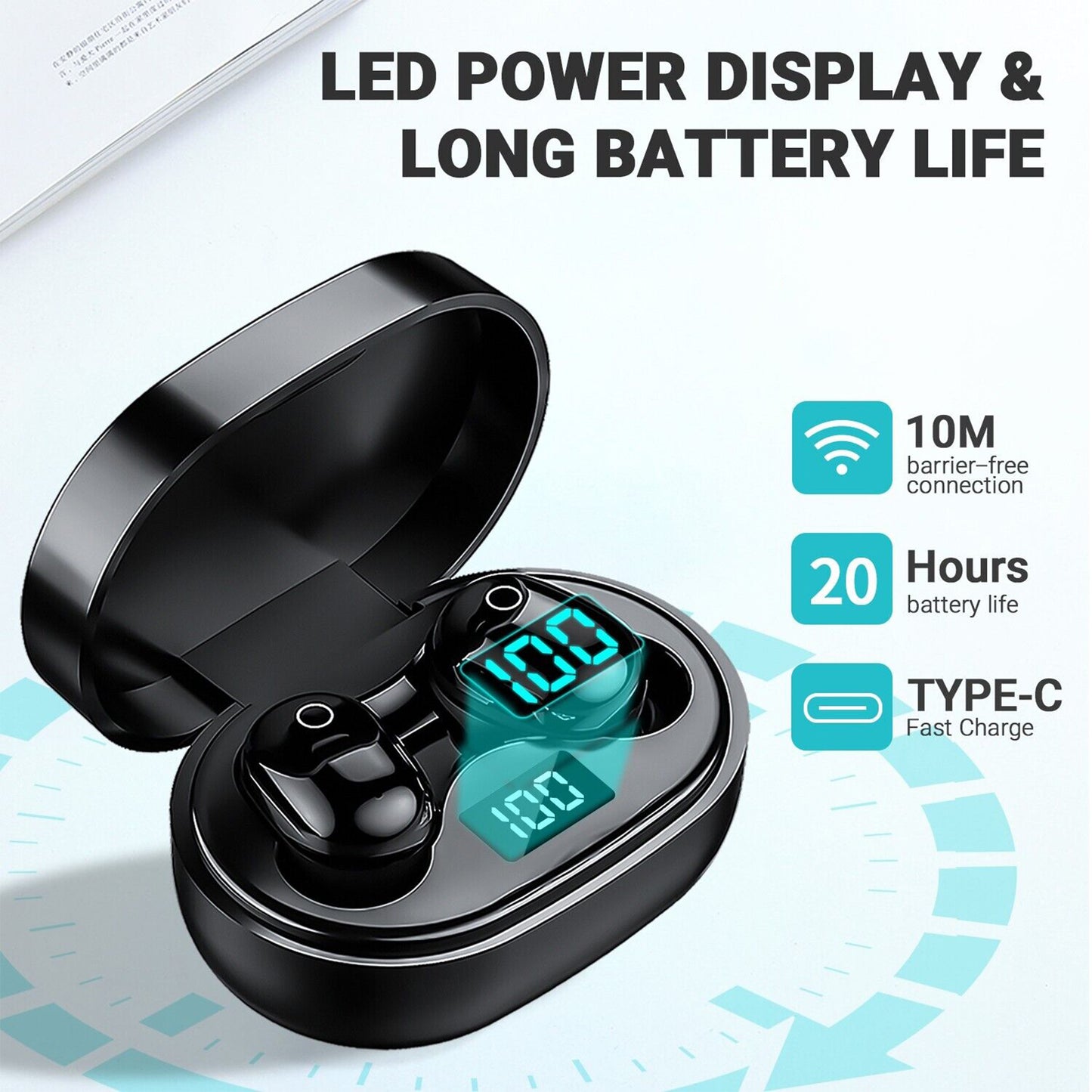 TWS Wireless 5.0 Bluetooth Mini in-Ear Touch Control Earbuds