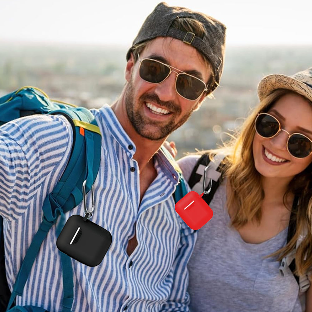 Silicone Case Cover Compatible with AirPods 2nd and 1st Generation with Cleaner kit  and Keychain