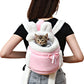Plush Backpack Portable Pet Hanging Chest Bag with Hand Warmer Pocket