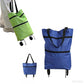 2 in 1 Foldable Shopping Cart Bag with Wheels Portable Trolley Bag