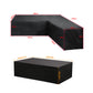 2Pcs Water Resistant L-Shape Sectional Sofa Protector Cover-1 sectional cover + 1 table cover