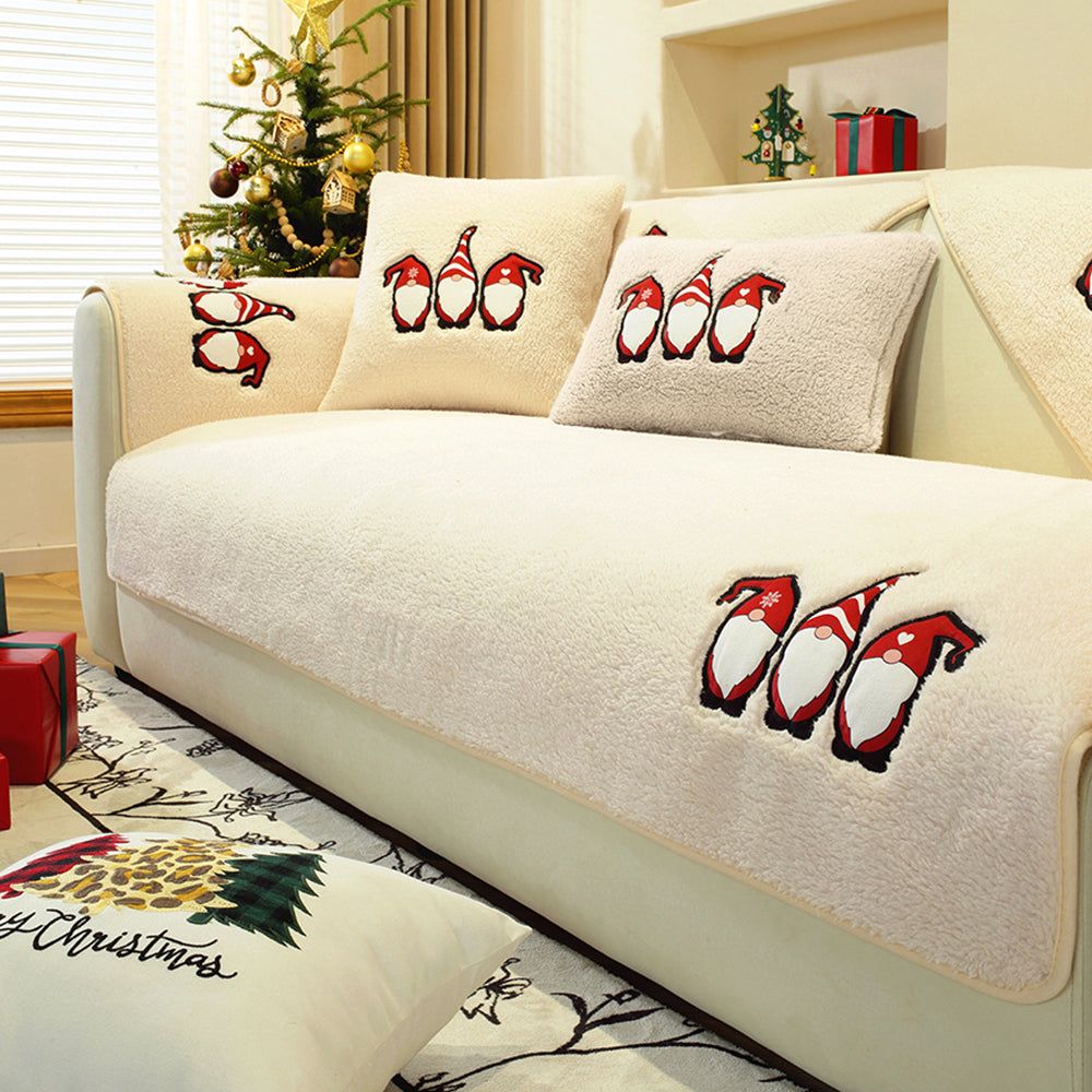 Christmas Sherpa Fleece Slipcover Protector Sofa Throw Cover Soft Thick Cozy Sofa Throw