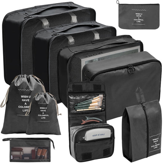 10Pcs Packing Cubes Travel Luggage Storage Bag