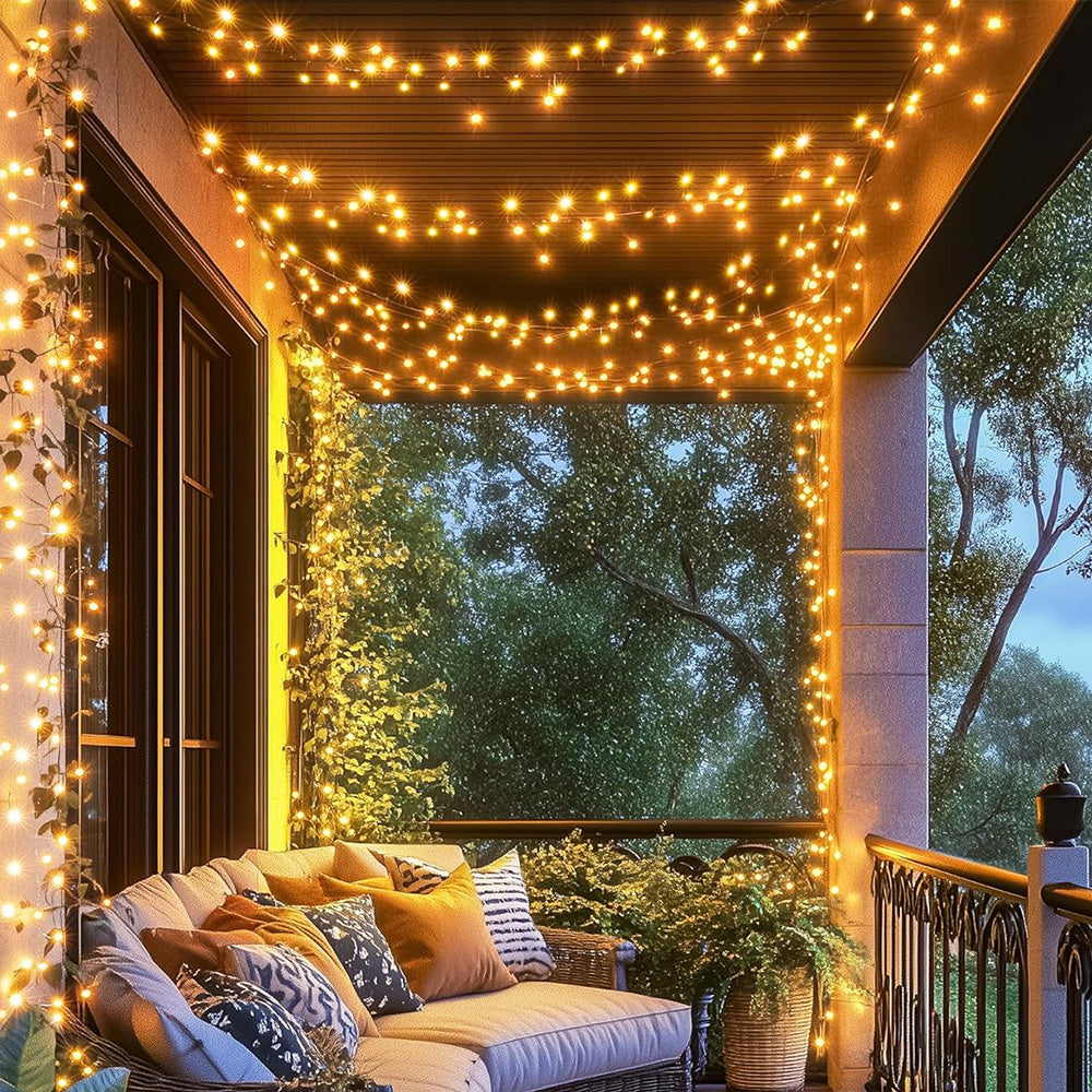 Solar String Lights Outdoor Waterproof Fairy Lights for Patio Balcony-Style 1