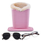 Soft Plush Lined Eyeglasses Desk Holder PU Leather Glasses Display Stand With Base