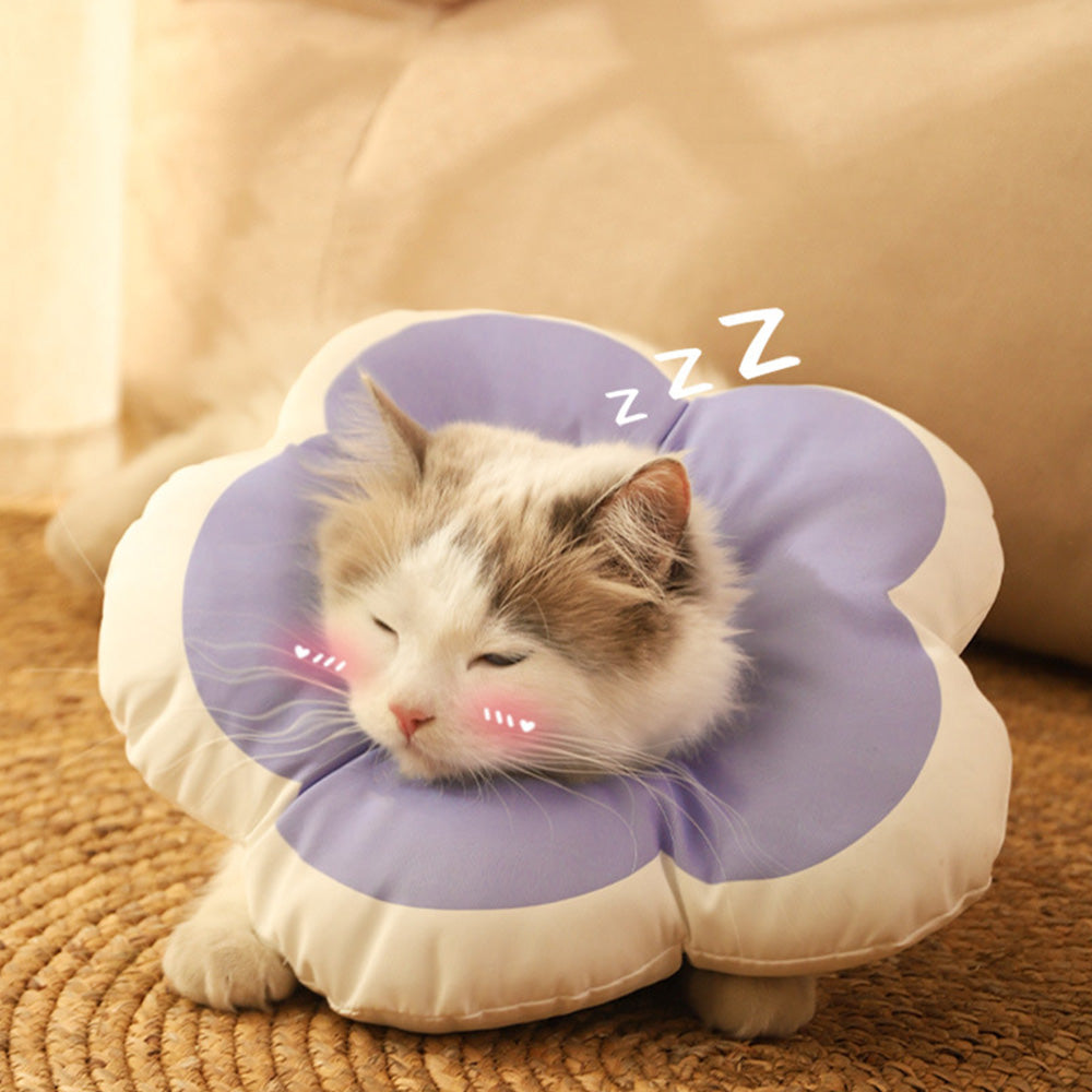 Cute Flower Cat Cone Collar Anti-Bite Lick Wound Healing Protective Neck Collar