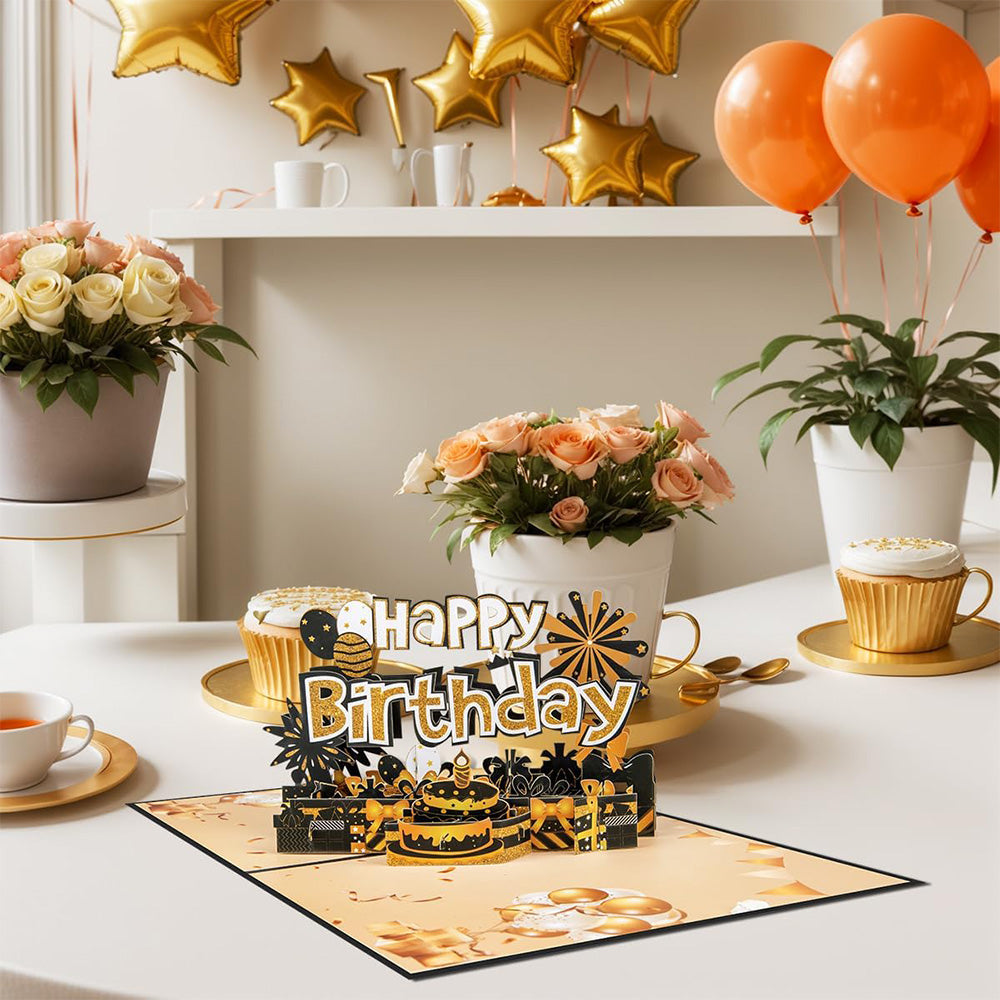 3D Pop Up Happy Birthday Card with Envelope