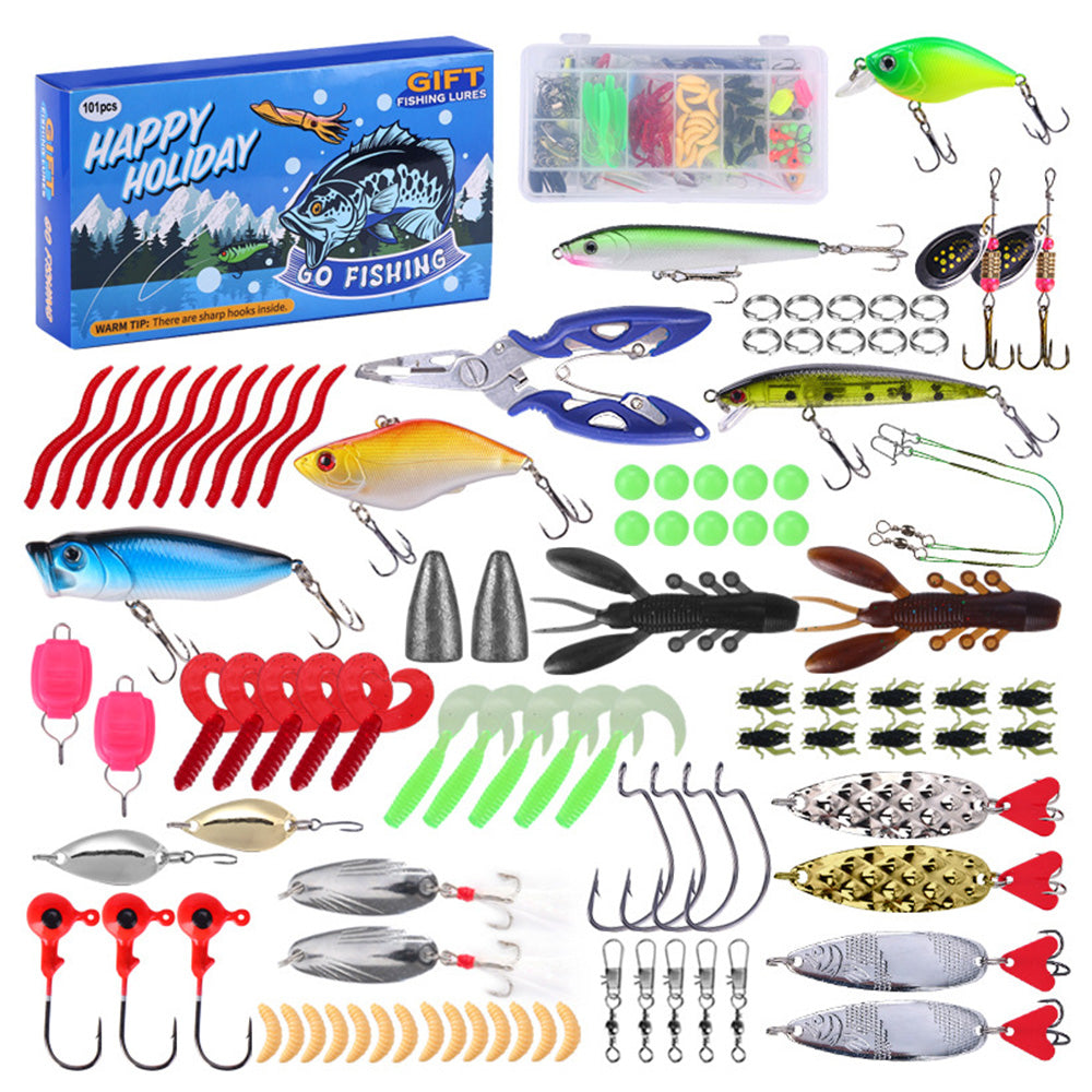 101Pcs Plastic Fishing Lures Tackle Prawn Shrimp Flathead Bream Cod Bass Lure Fishing Kit