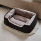 Rectangle Plush Pet Bed Dog Sofa Cozy Puppy Cat Bed-Black