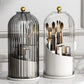 Sliding Lid Organizer 180 Degree Rotating Toothbrush Holder for Bathroom Counter