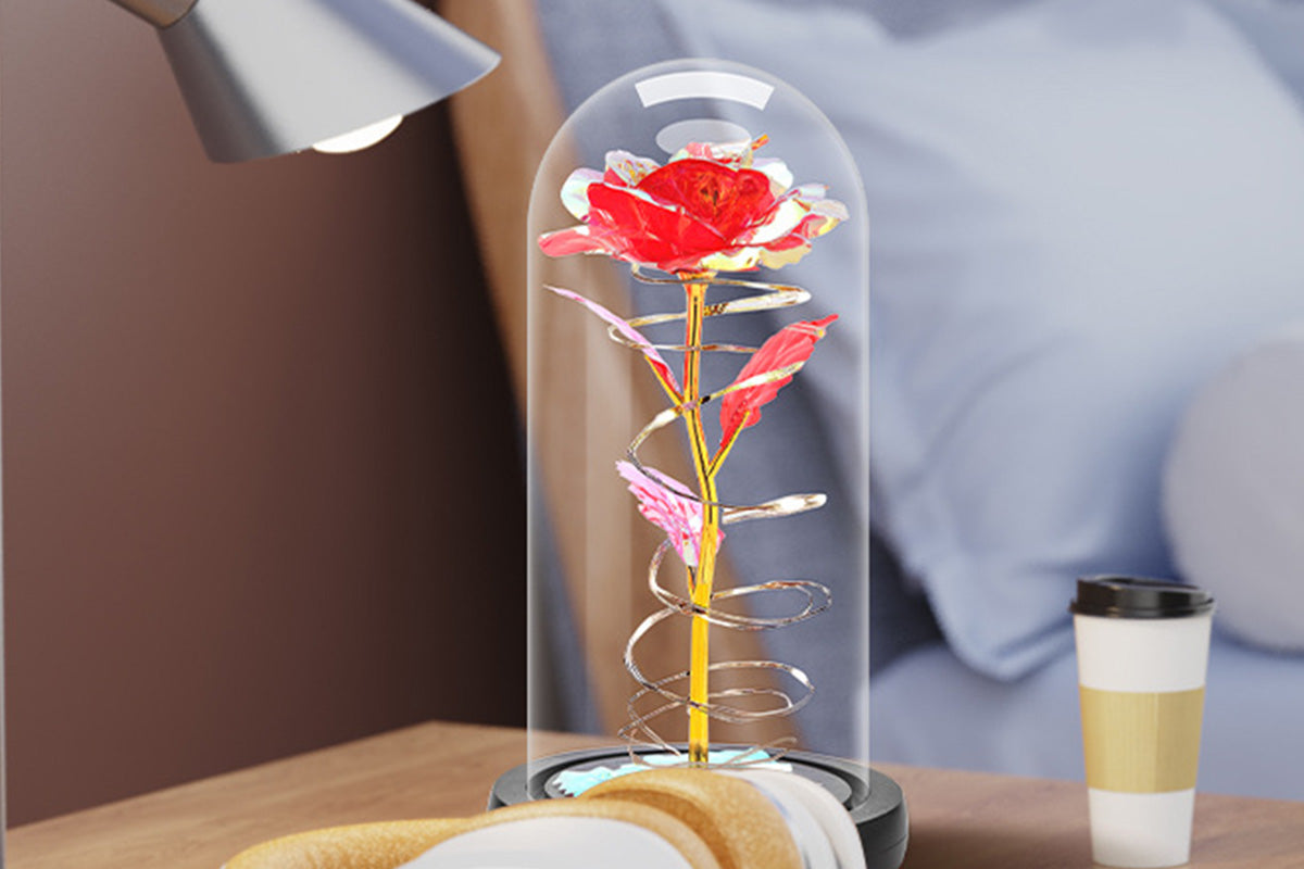 Eternal Rose Night Light in Glass Dome with LED