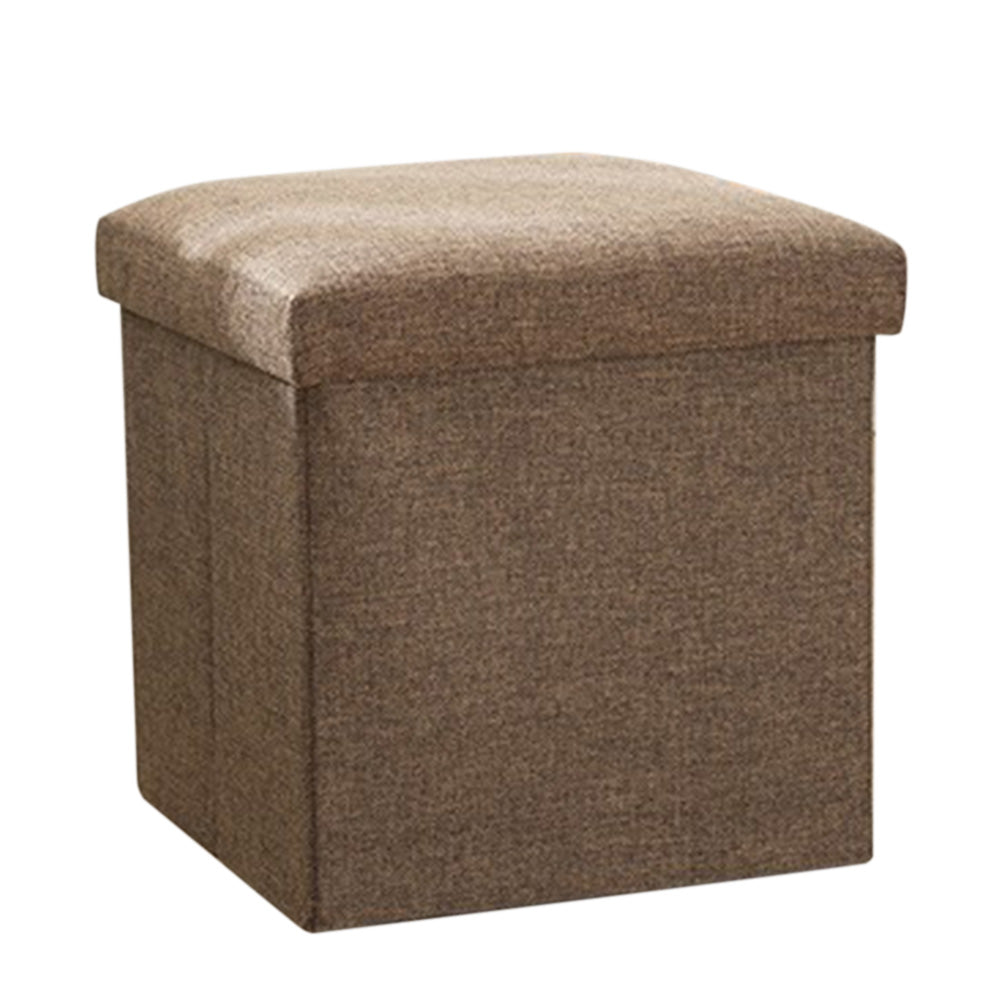Foldable Storage Ottoman Shoe Bench with Thick Foam Lid-Coffee