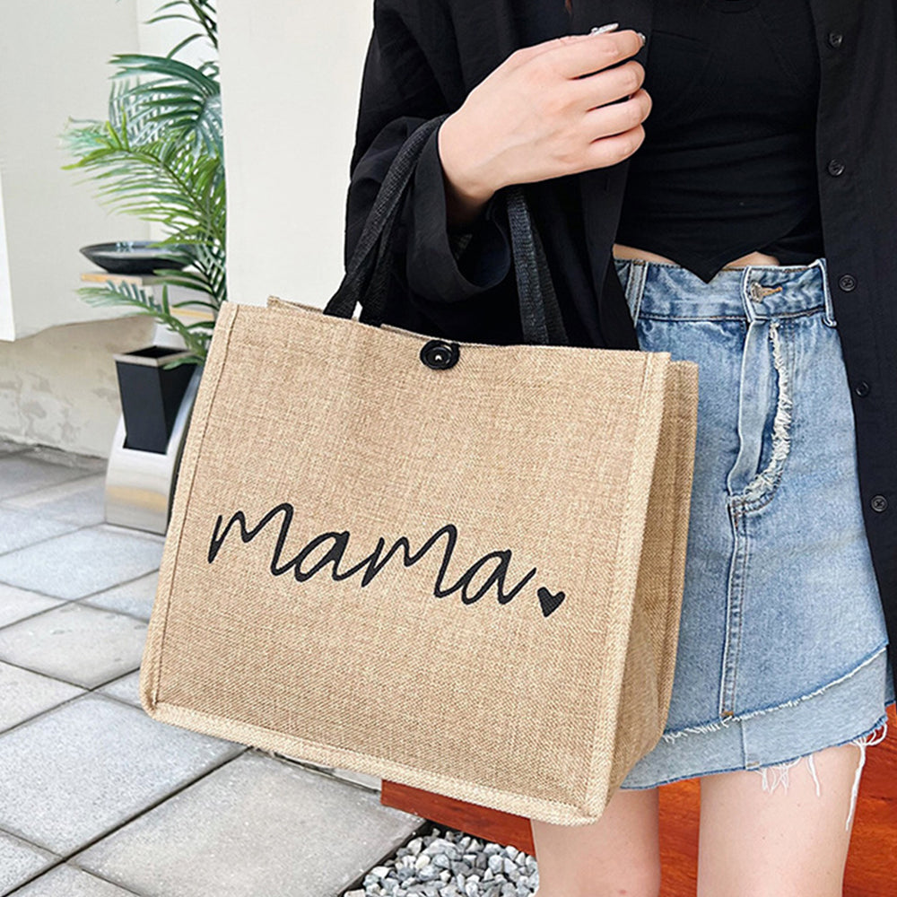 Jute Reusable Handbags-mama