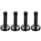 4 Pack Stainless Steel Door Stop Strong Adhesive No-Drill with Rubber Bumper