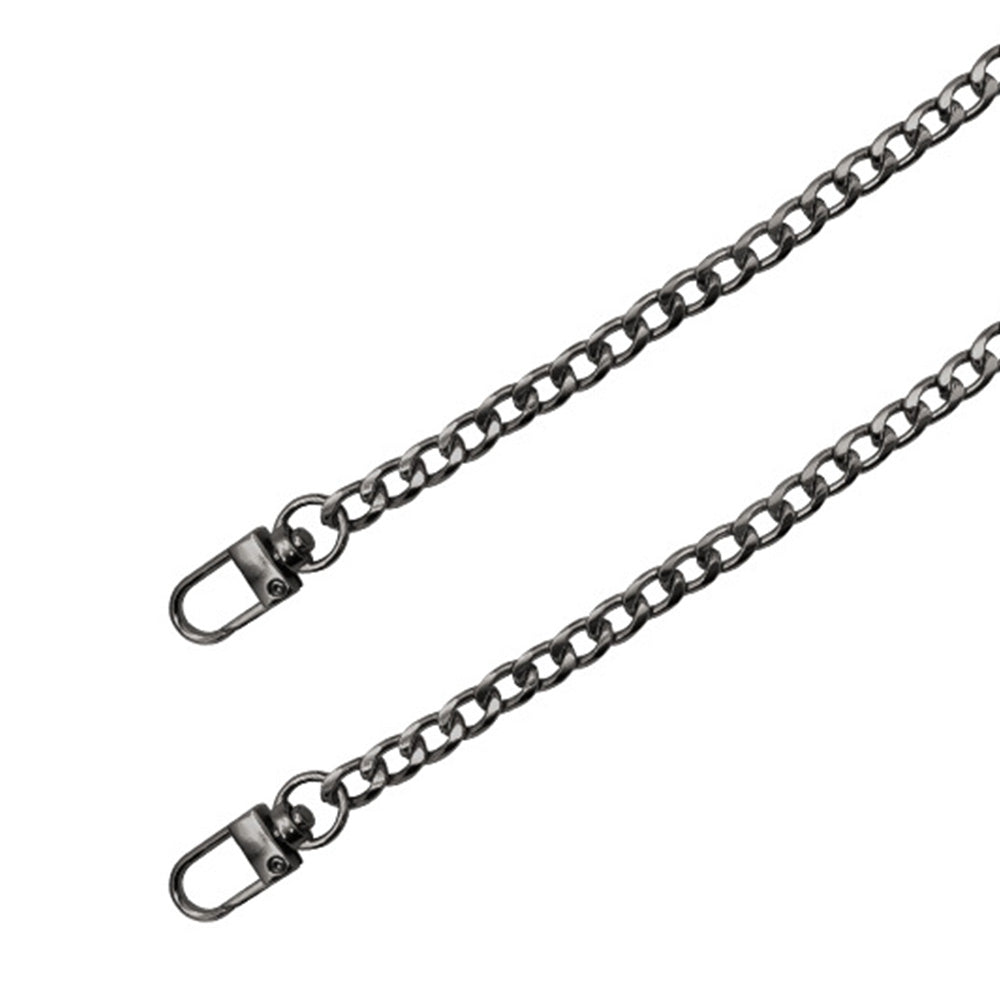 2Pcs Flat Chain Shoulder Strap Replacement Metal Bag Strap with Hook Clasps for Handbags Purses