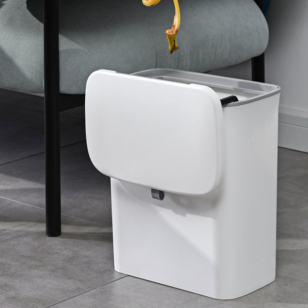 9L Kitchen Wall-Mounted Trash Can with Sliding Lid Seamless Sticker
