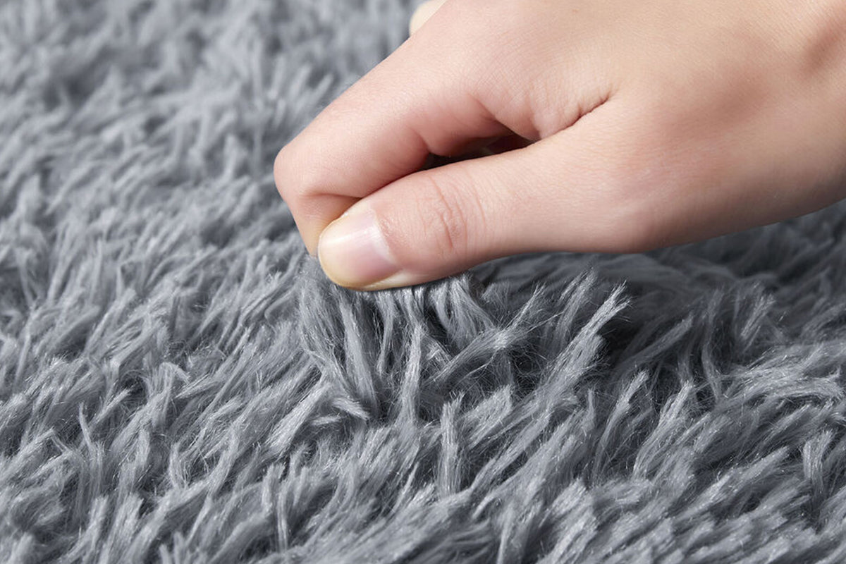 Non Slip Shaggy Bath Mat Ultra Soft Thick Fluffy Pile Non Slip Bath Rug-Grey