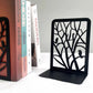 2Pcs Metal Decorative Bookends-Black