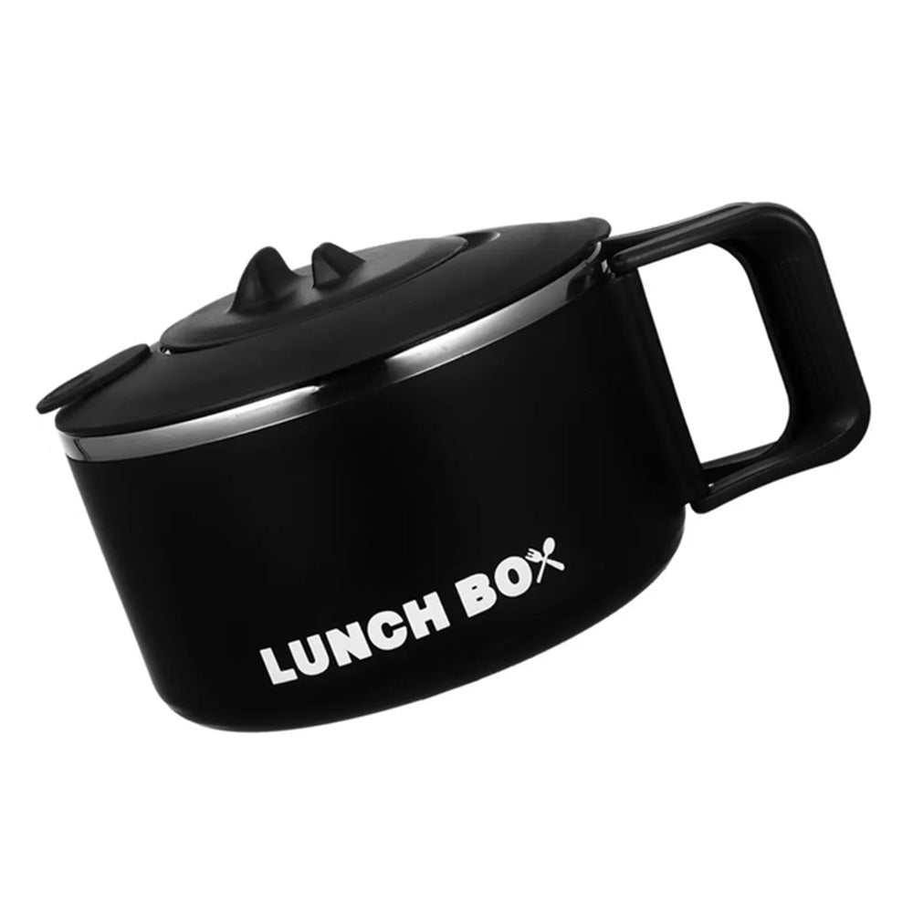 1200ML Large Ramen Bow with Lid Spoon Storage Bag Stainless Steel Food Container for Microwave