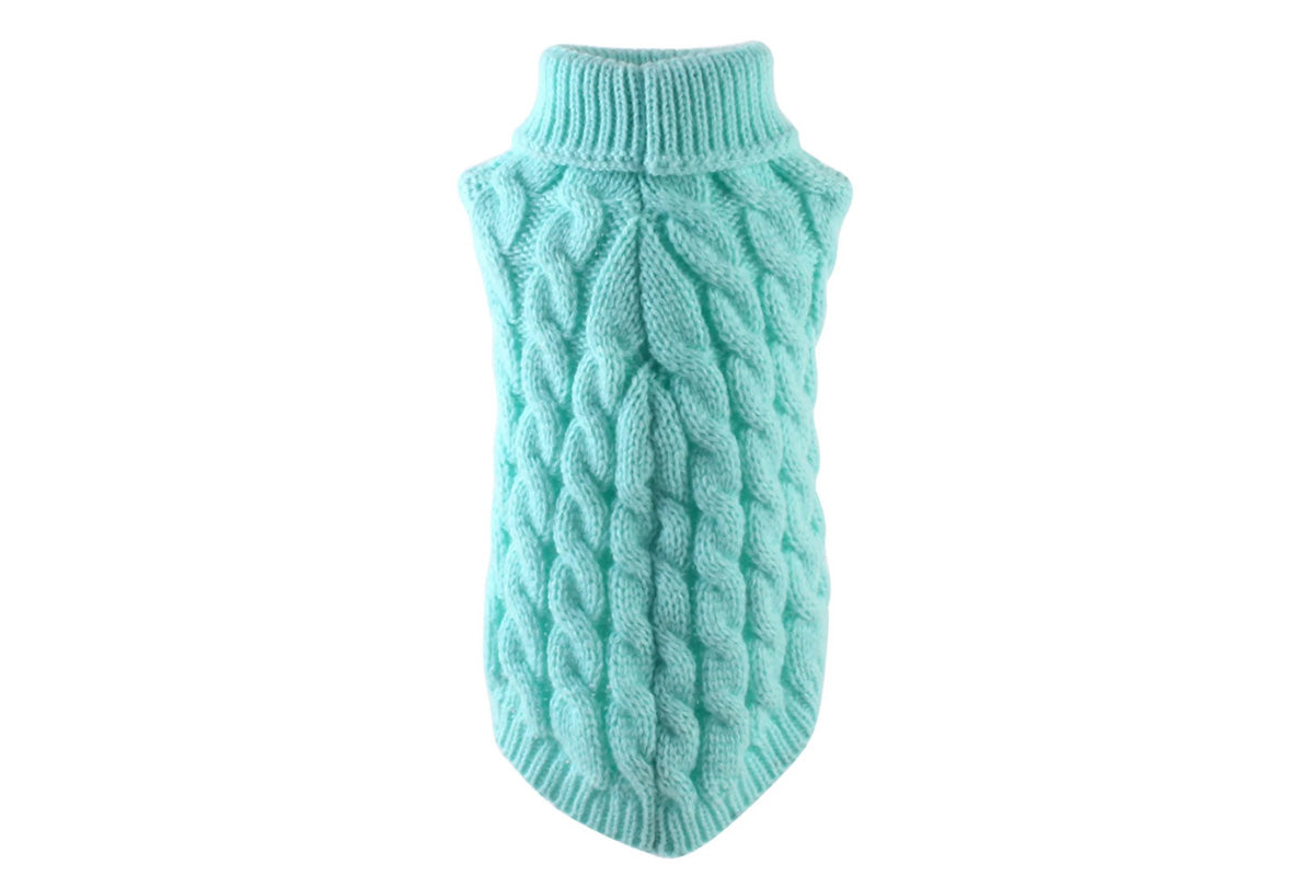 Puppy Dog Jumper Winter Warm Knitted Sweater Pet Clothes for Small Dogs Coat-Blue
