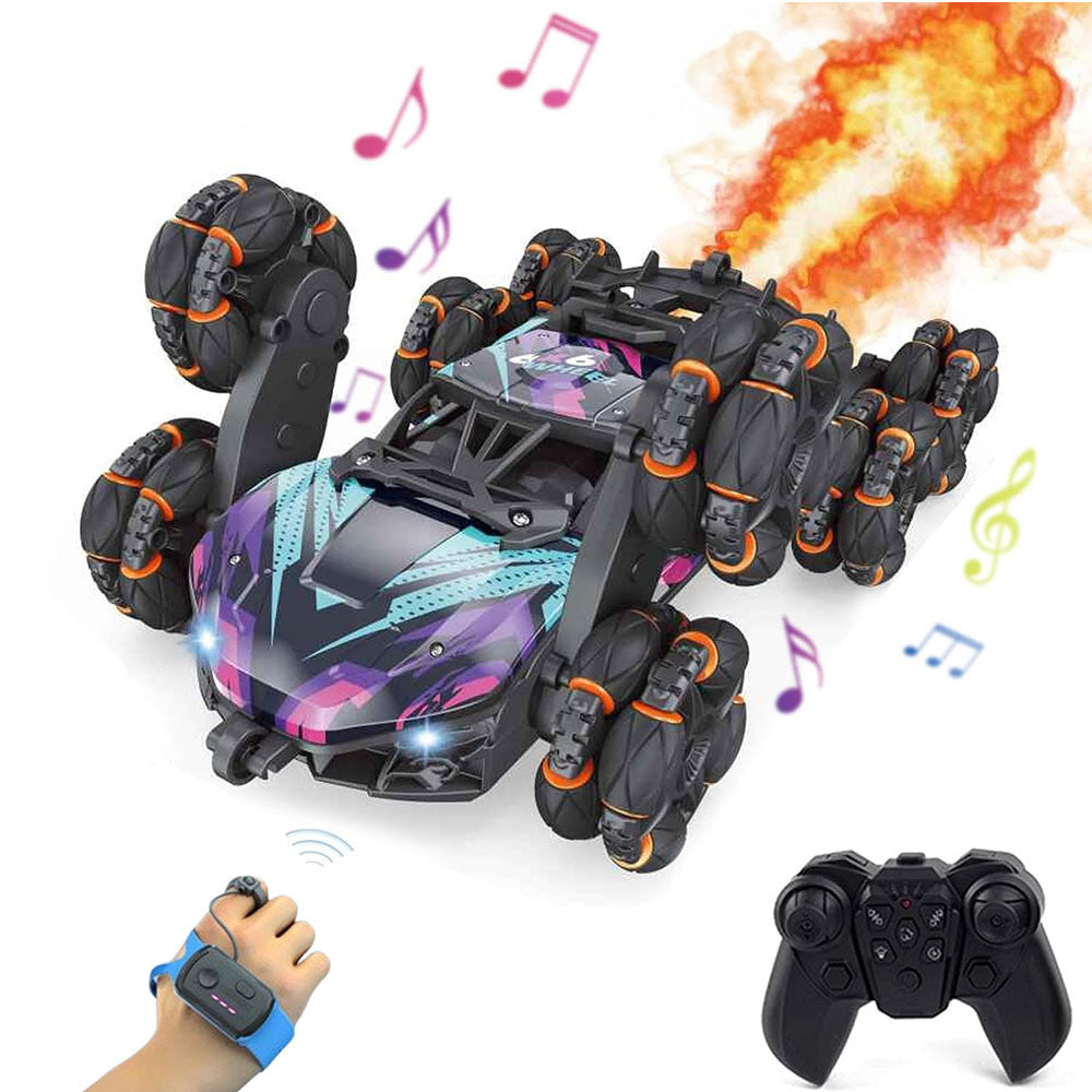 8 Wheels Stunt Car with Spray 360 Degree Hand Gesture Sensing RC Off Road Toy