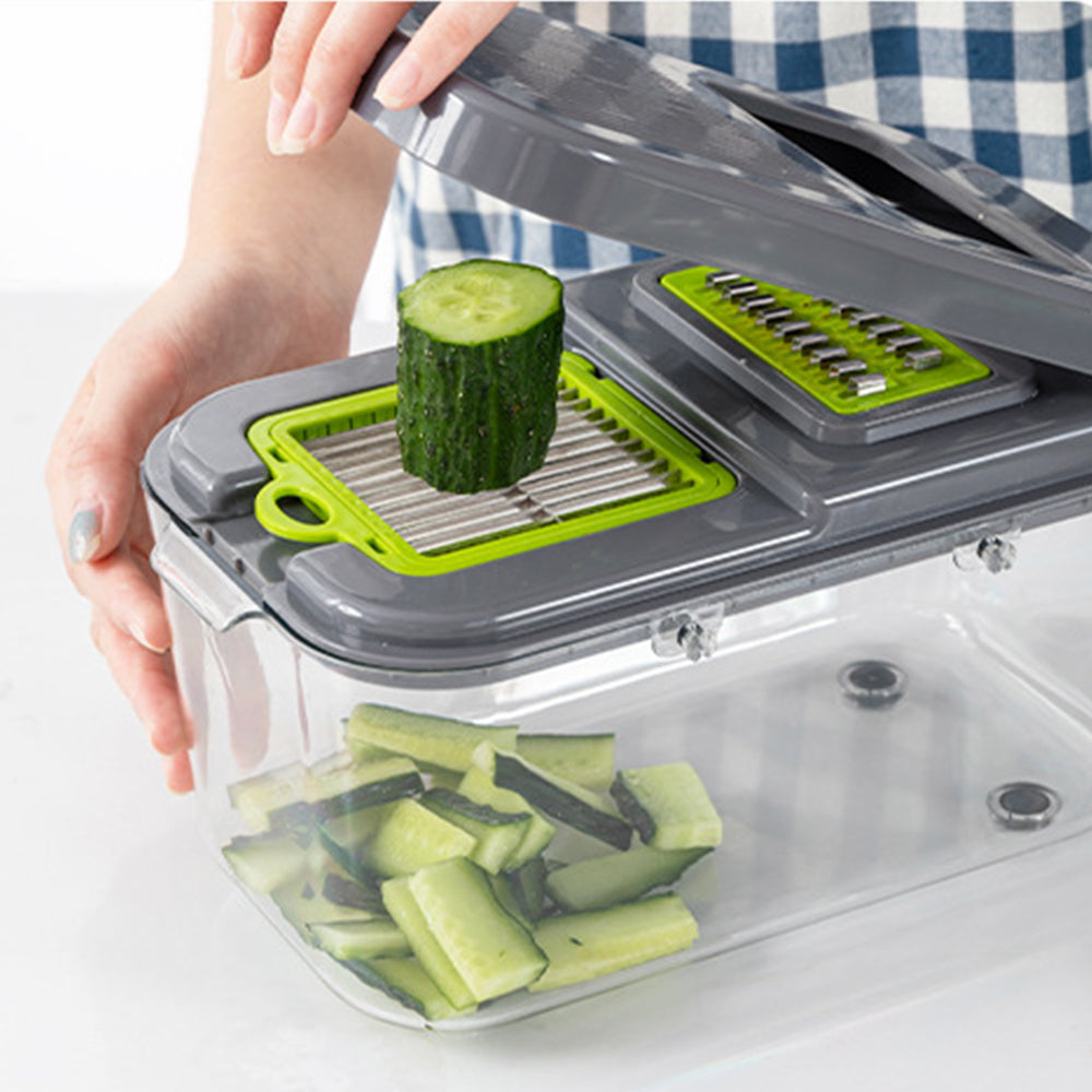 22-in-1 Vegetable Fruit Chopper Slicer with 13 Stainless Steel Blades