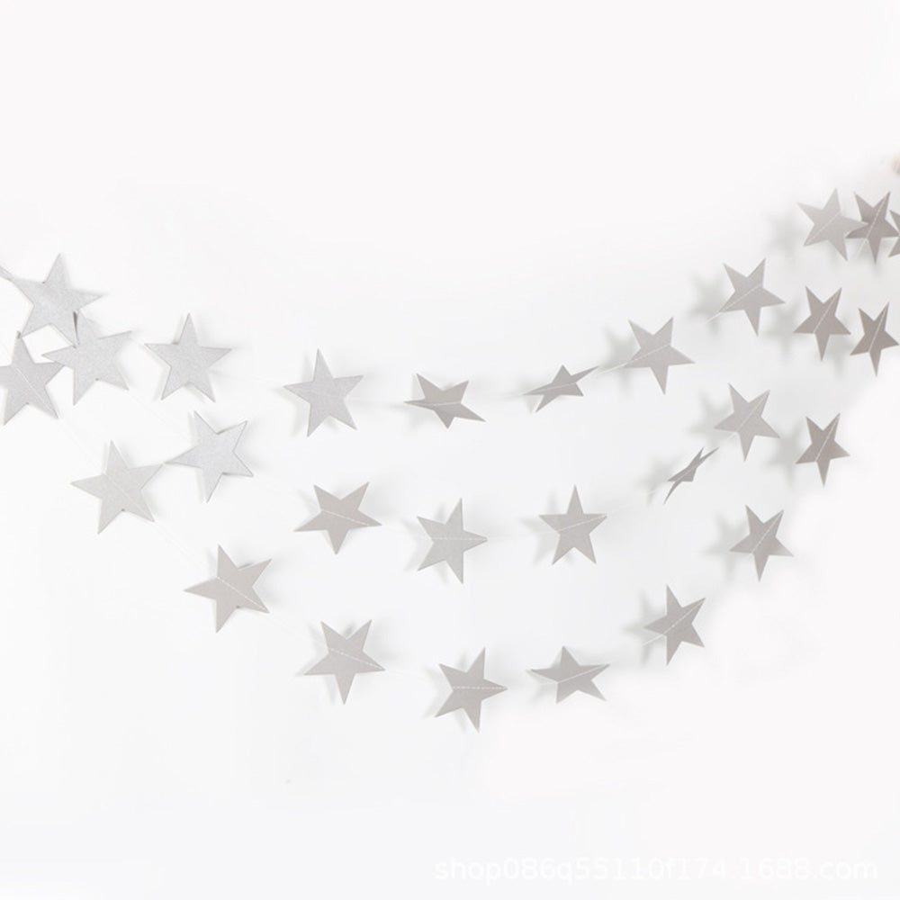5 Pack 4m Thick Paper Star Garland Bunting Banners for Parties Weddings