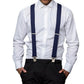 Mens X Back Elastic Suspenders with 4 Metal Clips Adjustable to 120cm