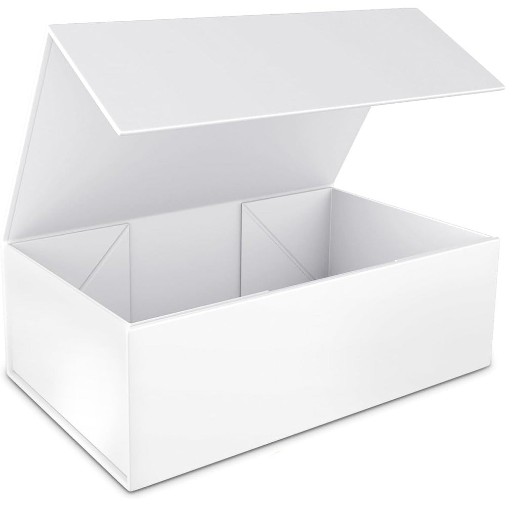 Easy Attached Foldable Cardboard Gift Box for Holiday Packaging-White