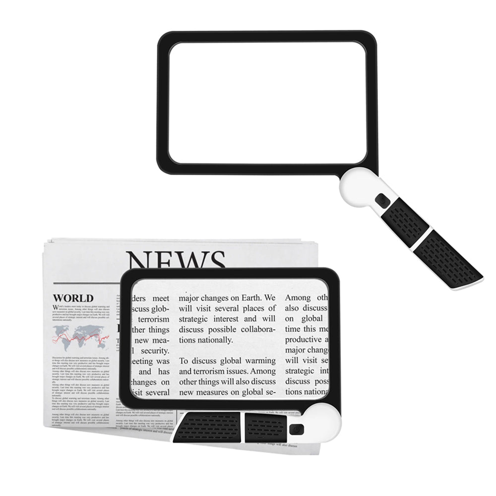 Rectangular Magnifying Glass with 5X Magnification and LED Lights