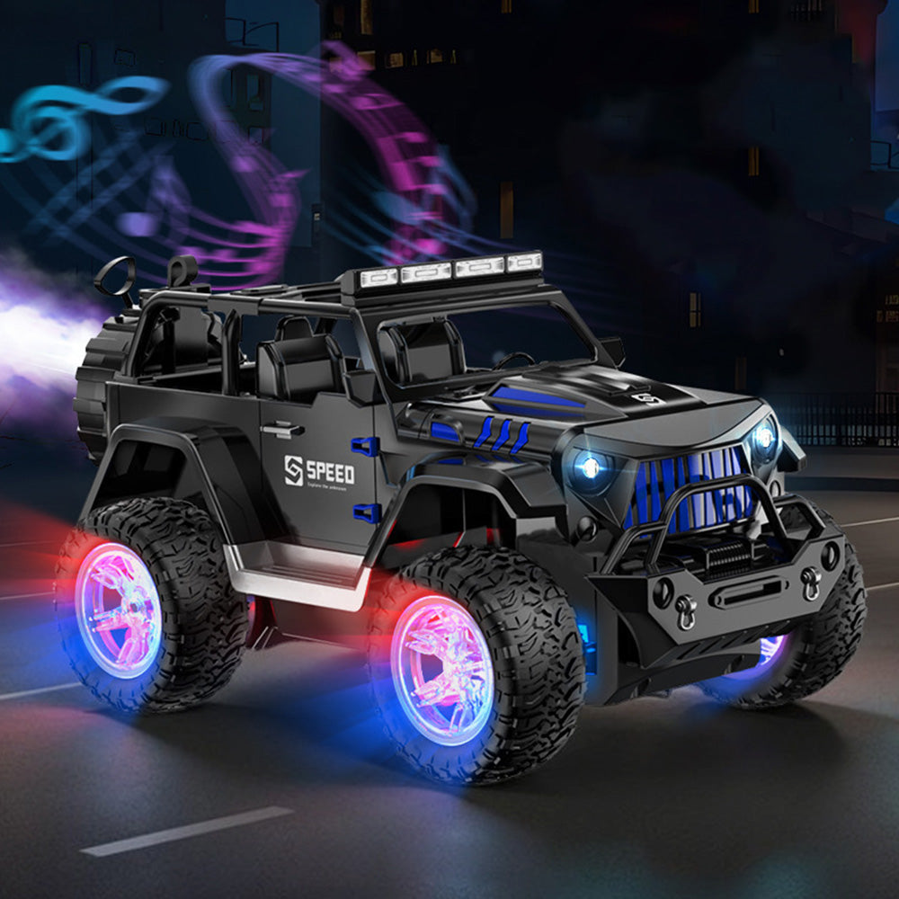 Remote Control Car with Color Lights Stickers Rechargeable Off Road Truck for Home Outdoor