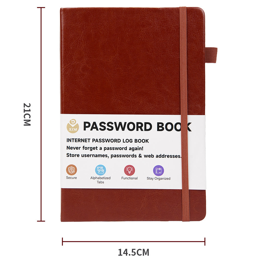 Password Keeper Book with A to Z Alphabet Tabs and Elastic Closure