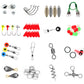 188Pcs Set Fishing Kit Waterproof Tackle Box with Hooks Weights Pliers for Bass Trout