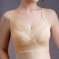 3Pcs Women V Neck Floral Lace Seamless Bra