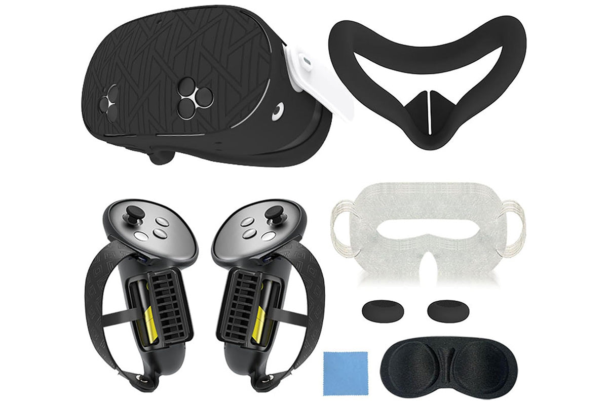 7-Piece Silicone Protective Case Set for Meta Quest 3S VR Headset Accessories