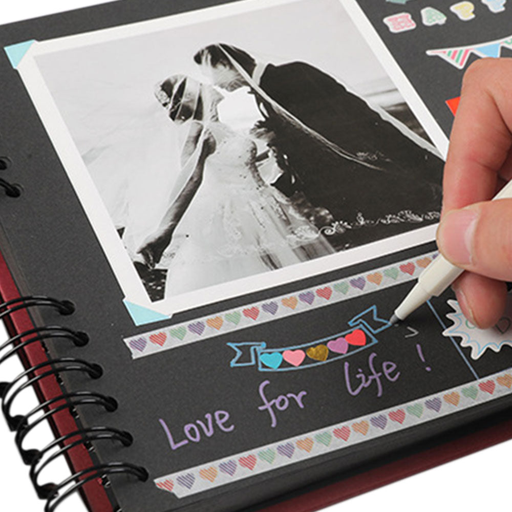 29x21.5CM DIY Photo Album 80 Pages Black Scrapbook Set