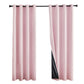 2 Pack 100 Percent Blackout Curtains with Black Liner for Bedroom Living Room and Office-Pink