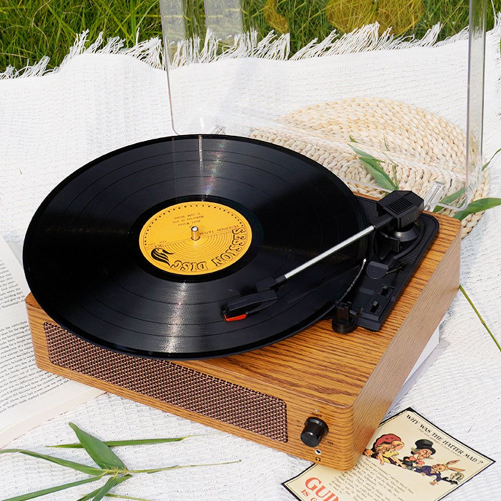 Portable Retro Bluetooth Vintage Vinyl Record Player with Speakers
