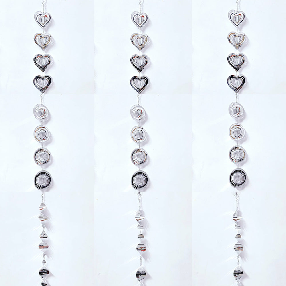 3Pcs Stainless Steel Rotating Reflective Bird Scare Tool-Heart-shaped